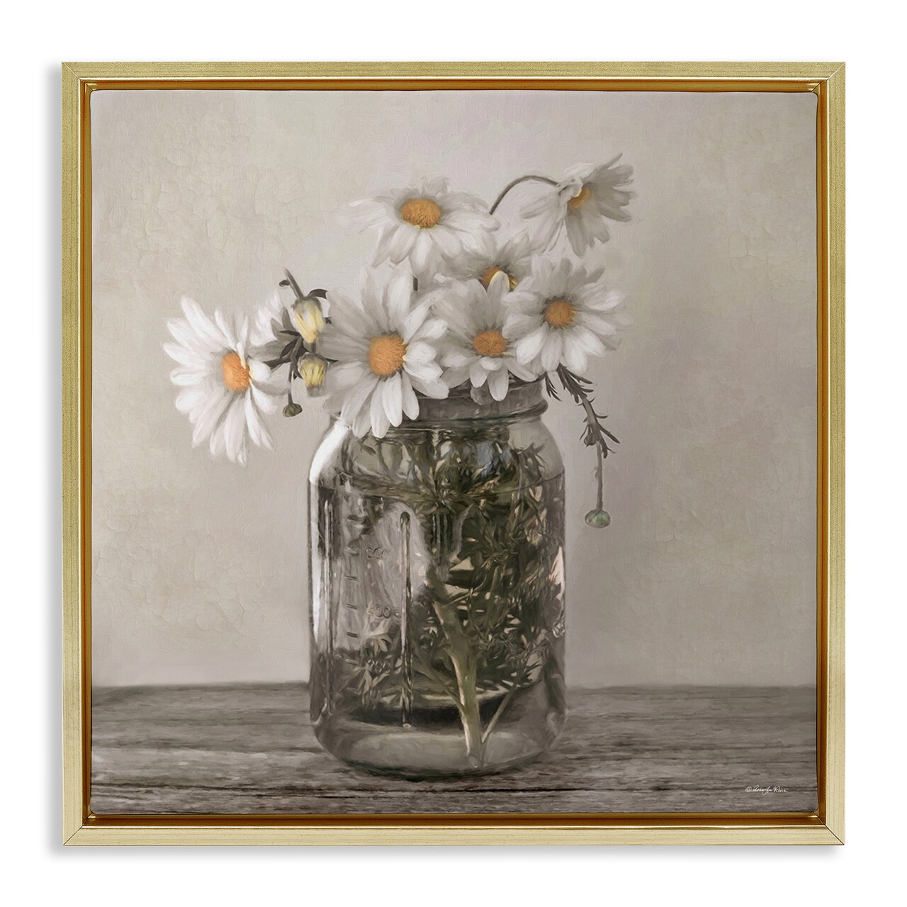 Stupell Industries Joy In A Jar Daisies Floating Frame, design by Robin-Lee Viera